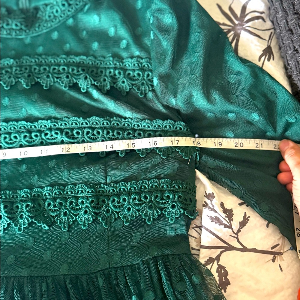 Dainty Jewells Teal Long Sleeve Lace Dress - Picture 10 of 10
